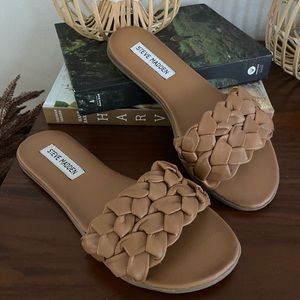 Steve Madden Leather Braided Slides